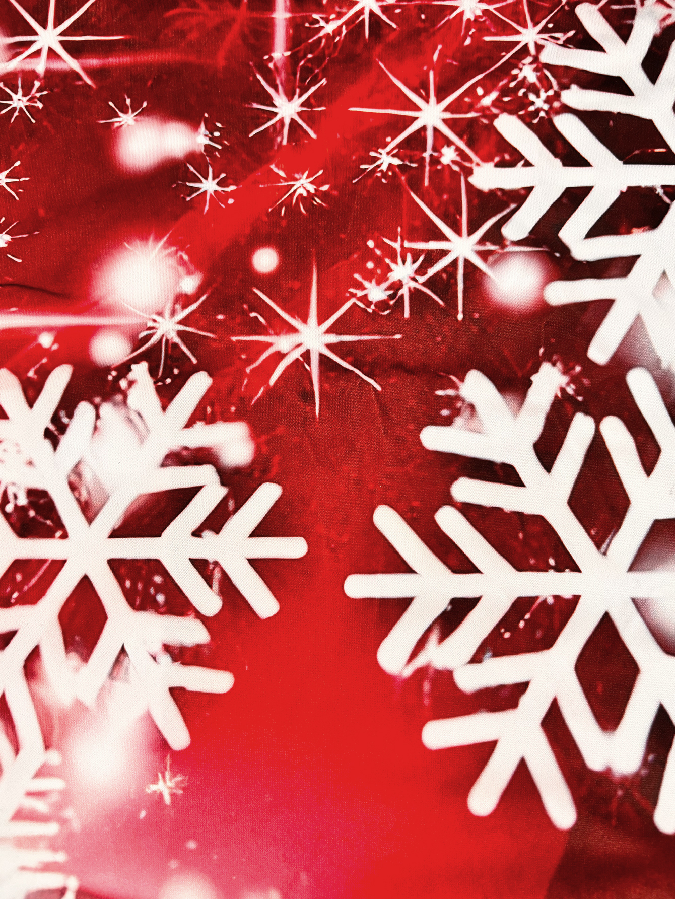 Women's Autumn Winter Christmas Snowflake Printed Dress - Festive V - Neck Long - Sleeve Red Dress-CF51194