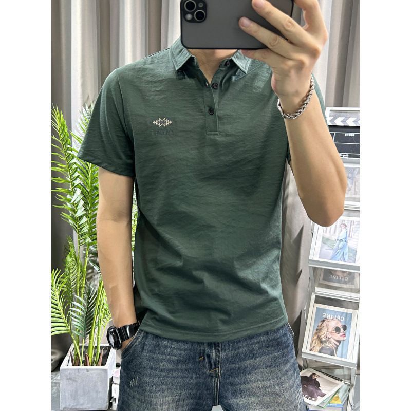 Tencel Linen Cotton Short Sleeve Shirt For Men Youth Versatile Turn-down Collar Top T-shirt Designer Shirt Casual Summer Thin Breathable Designer Hoodie Half White