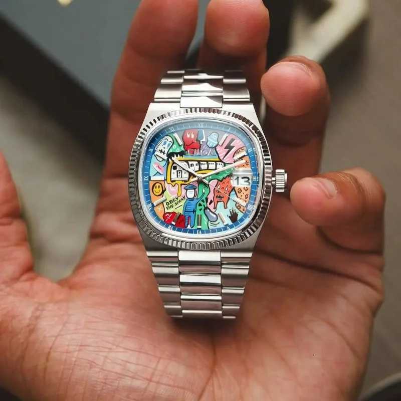 Square retro watch for men light luxury brand genuine gift 2025 new stainless steel strap waterproof quartz watch Y251011