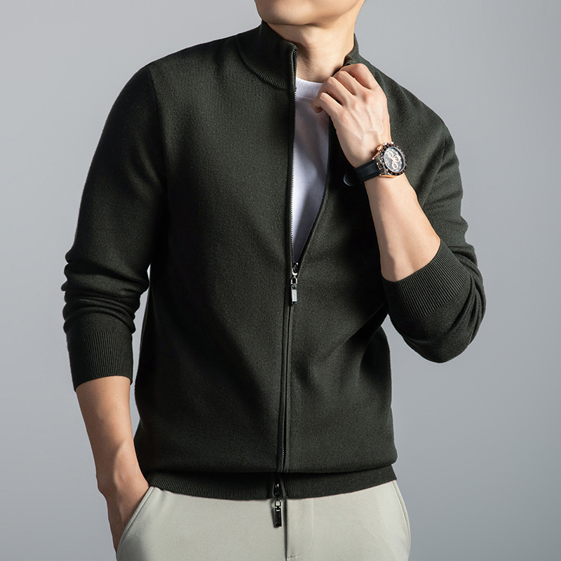 2025 Winter Designer Designer Shirt Hoodie New Men's Knitted Sweater Solid Color Fashion High-end Zipper Cardigan Loose Thickened Men's Jack