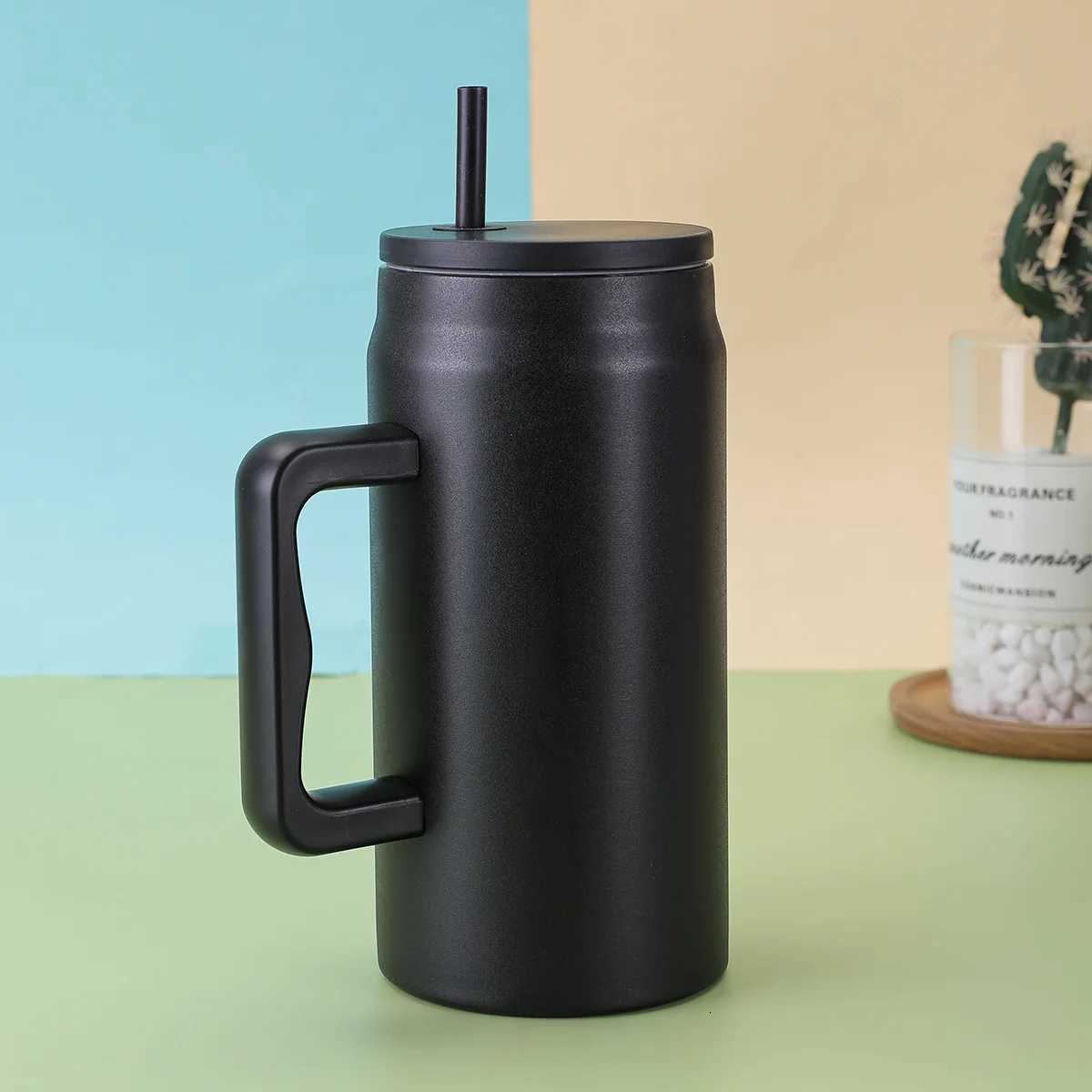 50 Oz Giant Straw 304 Stainless Steel Vacuum Insulated Large Capacity Portable Handle Car Cup C251011 W260226