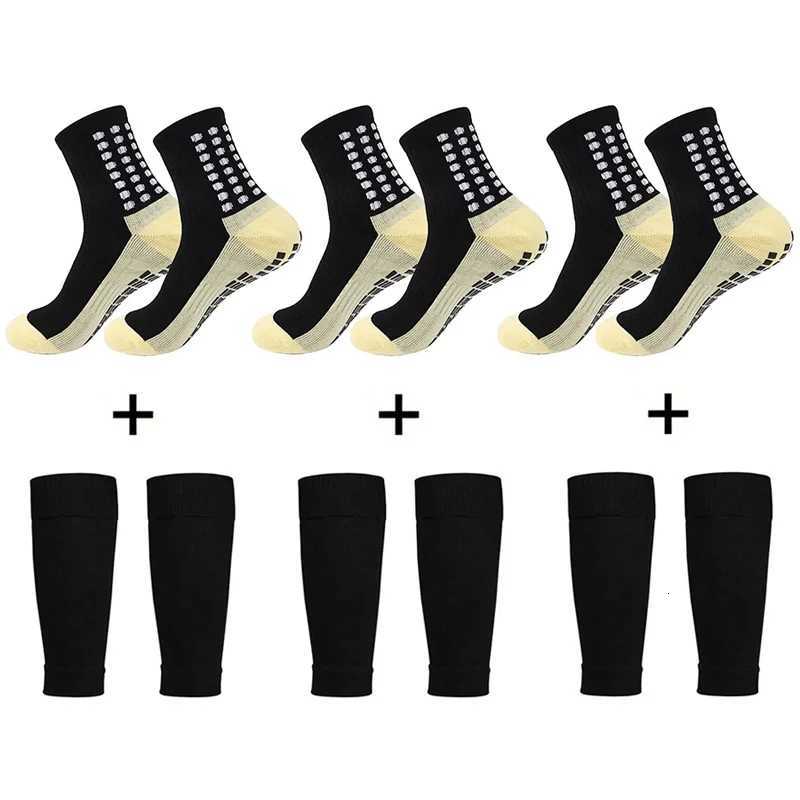 3 Pairs Knee Pads Calf Sleeves3 Pairs Football Socks Men Women Outdoor Sports Socks Nonslip Silicone Bottom Soccer SocksW251011