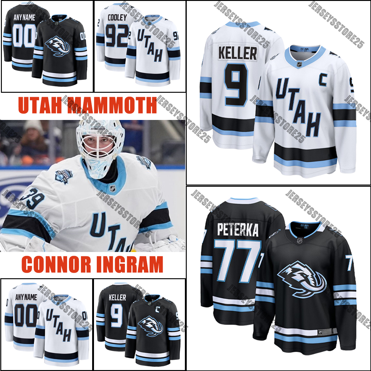 Men's Utah Mammoth Clayton Keller Mikhail Sergachev Liam O'Brien Logan Cooley Stitched Nick Schmaltz Hockey Jersey