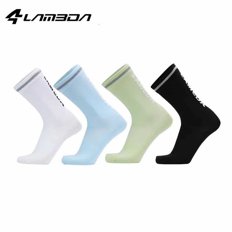 LAMEDA Sports Socks Sweatabsorbent and Breathable Outdoor Cycling Midcalf Socks for Men and Women Reflective Sports SocksW251011