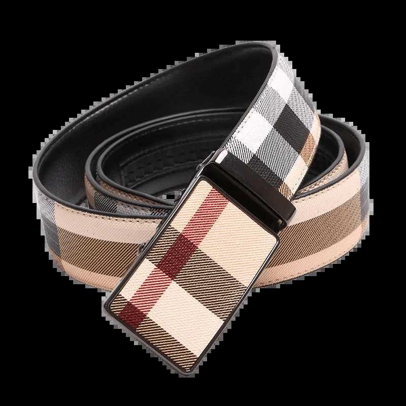 2024 New Wide 34mm Mens Stripe Leather Belt Fashion Mens Belt for Men Automatic Buckle Belt Male Business Leisure Belts Z251011