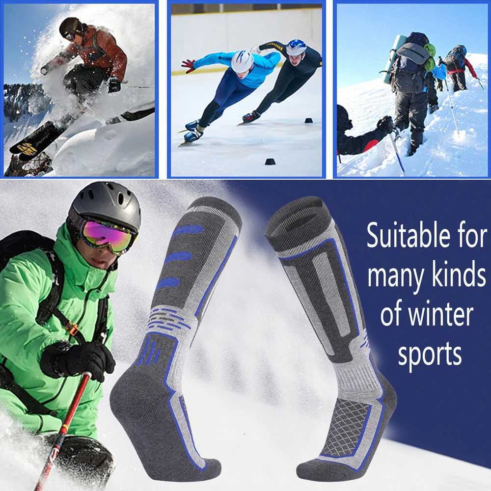 1 Pair Cotton Womens Winter Ski Sock Knee High Sporty Thermal Long Stockings Cycling Running Skiing Snowboarding ClimbingW251011
