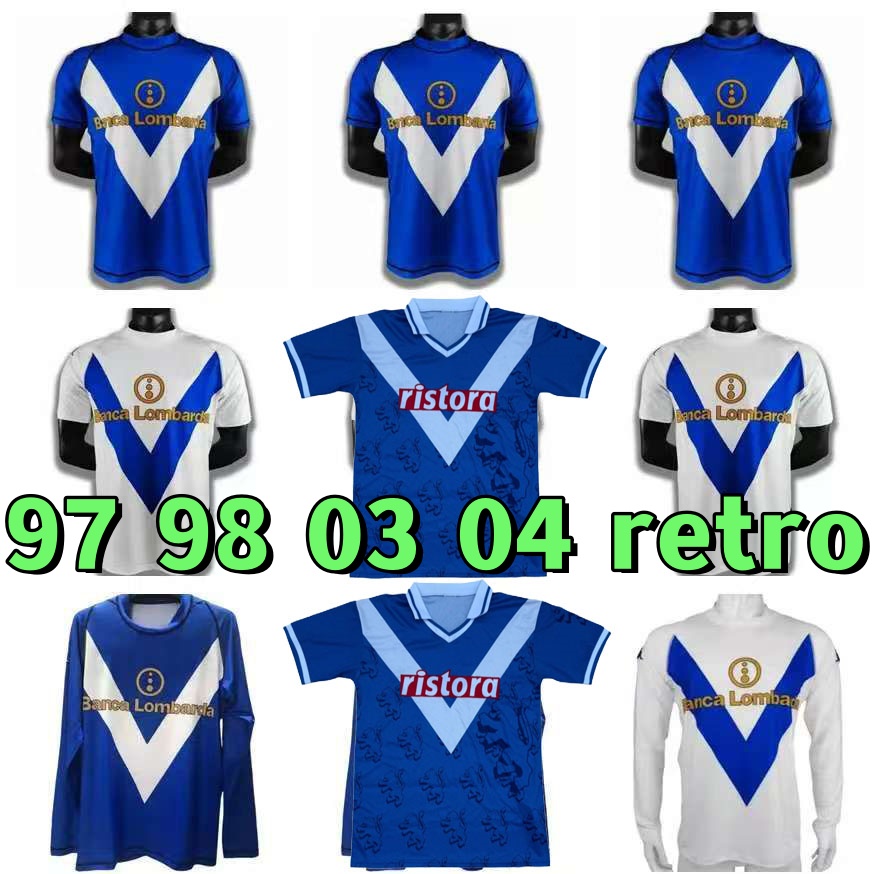 Retro 2003 2004 Brescia Calcio Soccer Jerseys 97 98 Caracciolo Baggio Pirlo Di Biagio Futbol Mauri Vintage Football Camiseta Classic Shirt