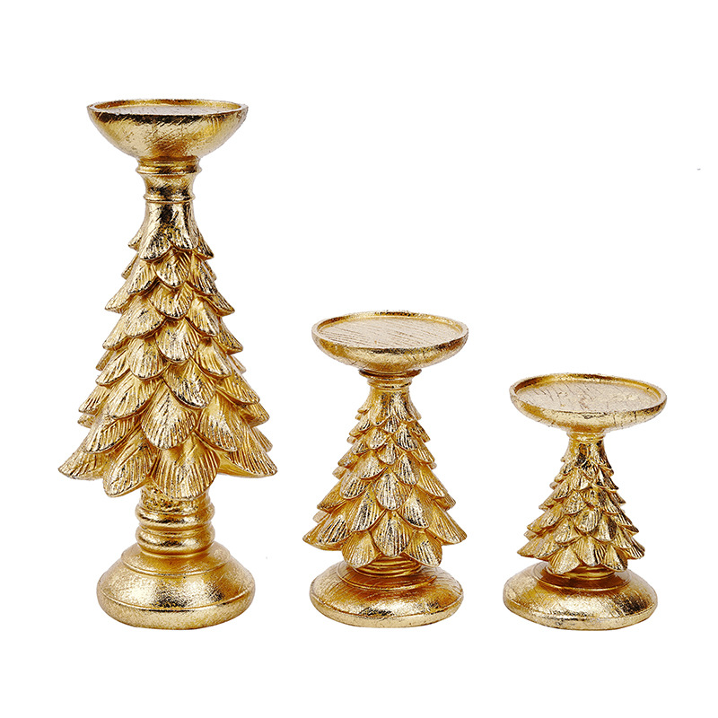 Elegant Resin Christmas Tree Candle Holder for Home Decor Stylish Table Decoration