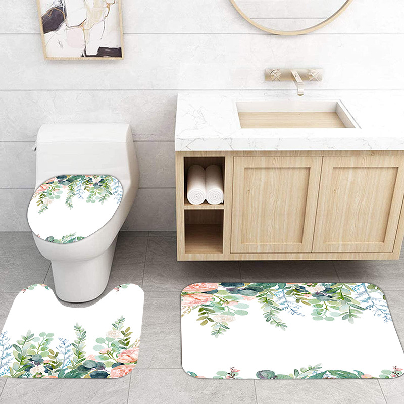 YL-37435 bathroom toilet punch-free curtain waterproof anti-light roller blinds toilet toilet block curtain toilet three-piece set