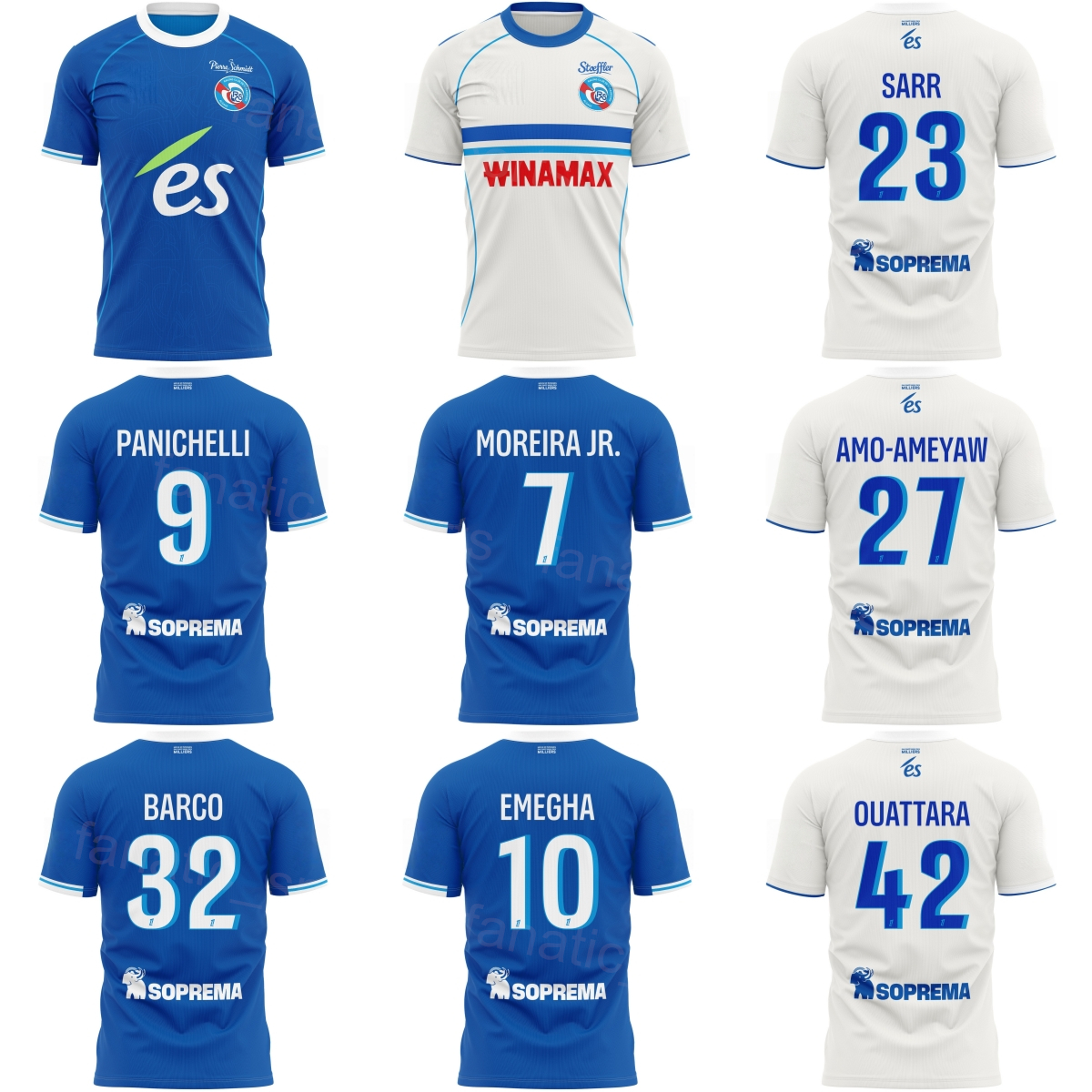 Club 25-26 Man Strasbourg 27 AMO-AMEYAW Soccer Jerseys 10 EMEGHA 23 SARR 39 PENDERS 7 MOREIRA 42 OUATTARA 32 BARCO 16 PAEZ 29 EL MOURABET PANICHELLI Football Shirt Kits