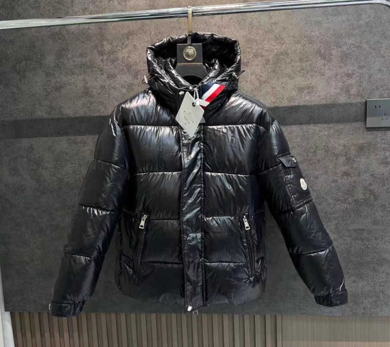 New Color Stripe Windproof Thickened Cotton Jacket Unisex Glossy Warm WashFree Hooded Coat 3 L25101184AW