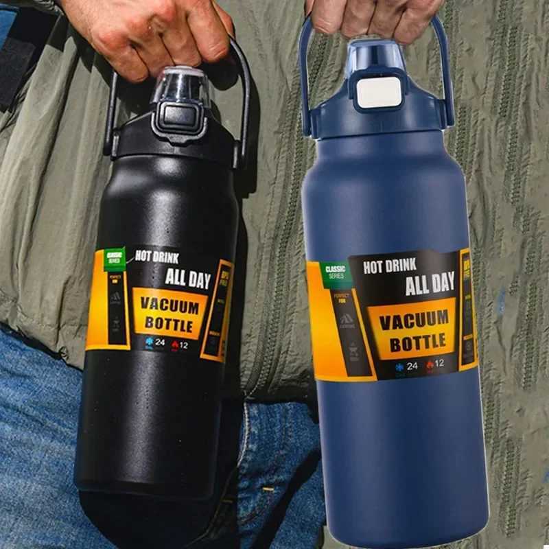 2025 Thermos Vacuum Cup Thermal Cold Hot Insulated Stainless Steel Bottle with Straw Free Shipping Water Bottles C251011 W260226