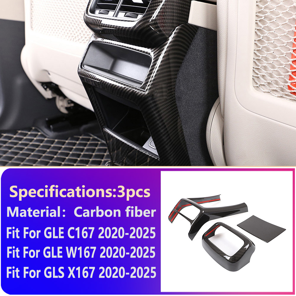 Carbon Fiber Rear Air Vent Conditioning Outlet Cover Anti-Scratch Trim for Mercedes Benz GLE W167 GLE Coupe C167 350 450 53 amg GLS X167 580 63 AMG In