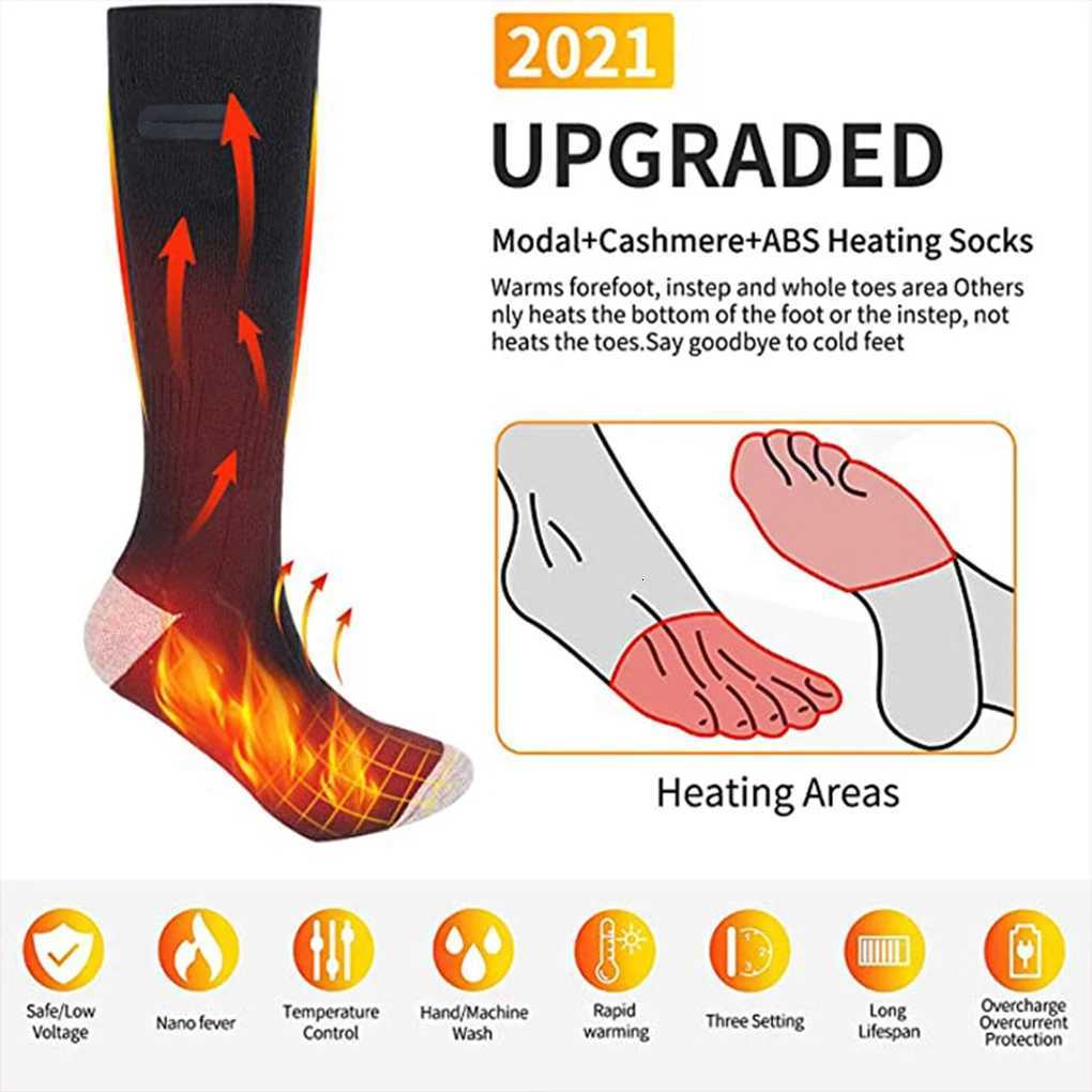 Winter Heated Socks Electric Heated Socks for Skiing Cycling Insulated Sock Intelligent Unisex Heated Sports Stockings ThermalW251011