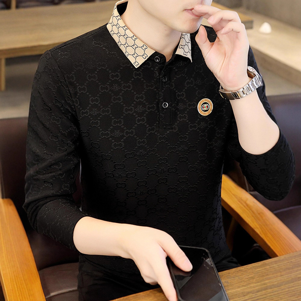 Long Sleeve T-shirt Spring Designer Shirt Designer Hoodie Autumn Men's Trendy Casual Business Turn-down Collar Polo Shirt High-end Collared Men&#