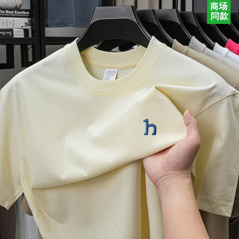 Summer Men's Short Sleeve T-shirt Pure Designer Shirt Cotton New Loose Round Neck Men's Casual Designer Hoodie Top Trendy