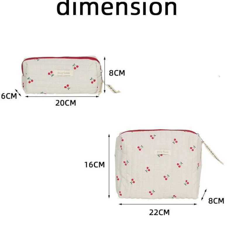 Fi Wen Quilted Cott Cosmetic Storage Bag ry Travel Makeup Storage Organizer Pouch Girls Pencil Case Tote Handbags D251011