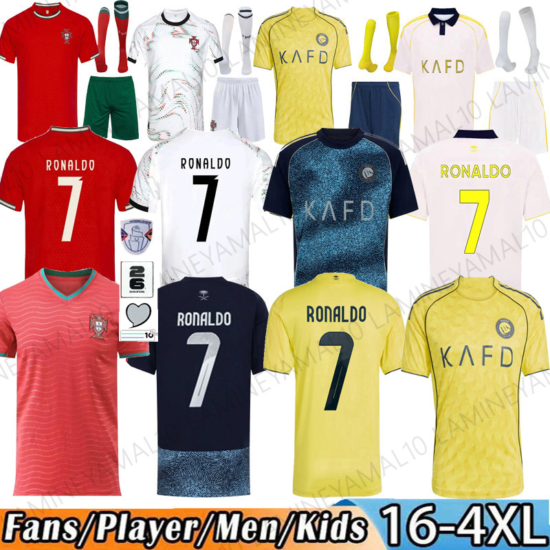25 26 Portuguese ronaldo Ronaldo football shirts Al Nassr FC Soccer Jerseys B.FERNANDES JOAO FeLIX MANE 2025 Riyadh Men kit Portugal Child Shirt Kits Player national