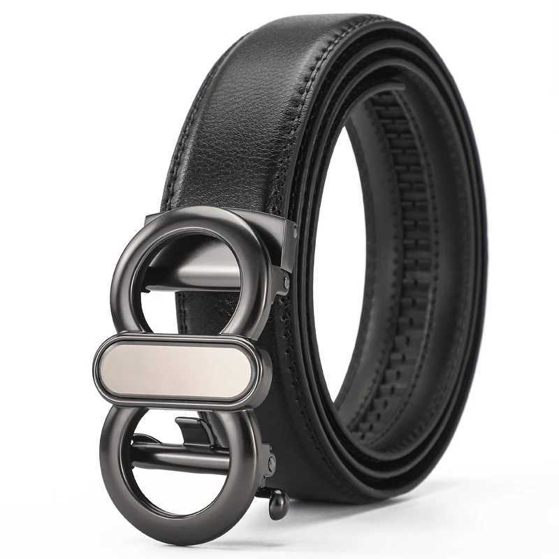 High quality leather belt for men fashion ratchet leather belt suitable for business casual jeans golf with easy slip b Z251011