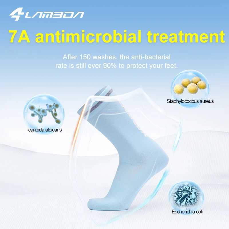 LAMEDA Sports Socks Sweatabsorbent and Breathable Outdoor Cycling Midcalf Socks for Men and Women Reflective Sports SocksW251011