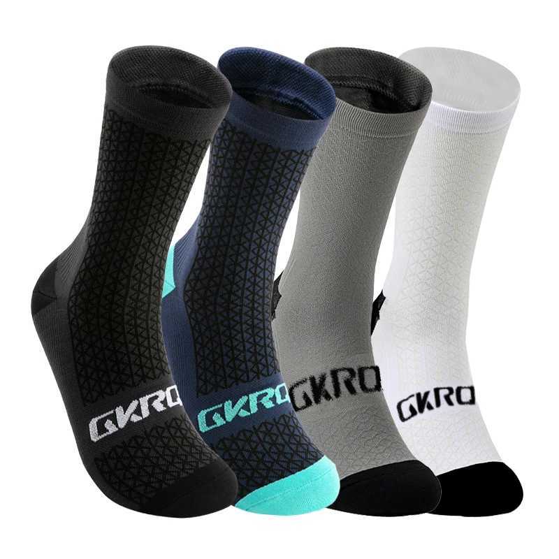 GKRQ 4pairs 2023 New Cycling Socks Bike Nurse Compression Road Bike Running Mtb Kneehigh White Sports Funny Brand BlackW251011