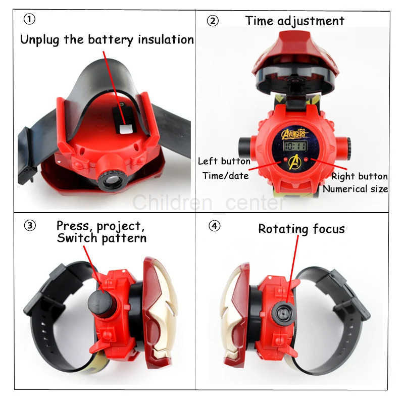 Disney kids watches for Girls 3D Projection Princess Elsa Mickey Mouse Digital Watch Spiderman Clock relogio H251011