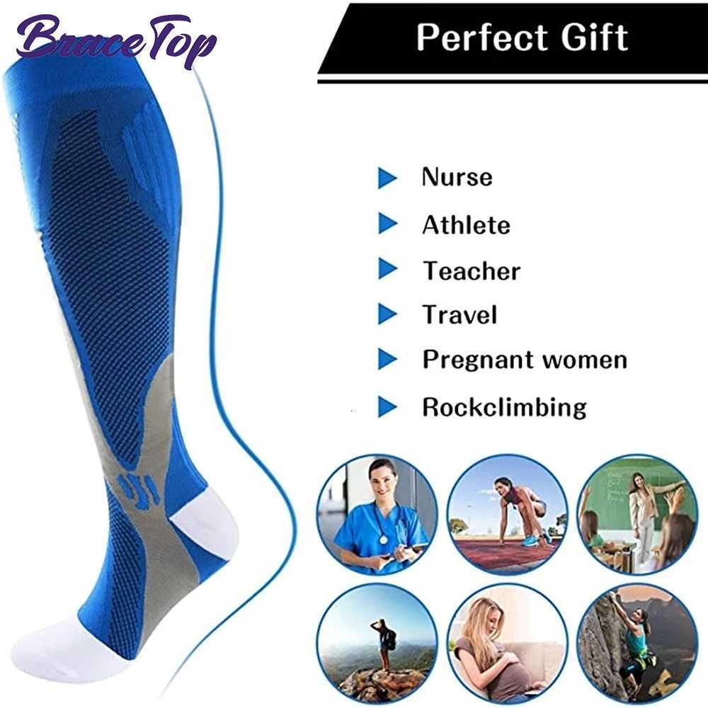 BraceTop 1 Pair Sports Stockings Compression Golf Sport Socks Medical Nursing Stockings Prevent Varicose Veins Socks Rugby SocksW251011