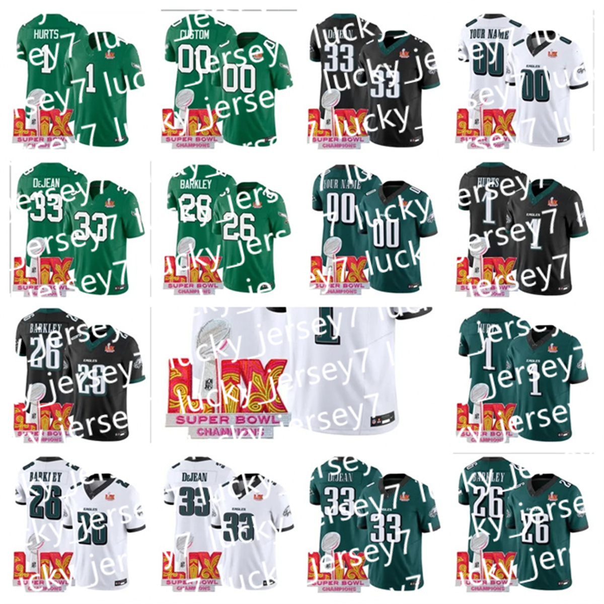 2025 NFL Eagles Jerseys Saquon Barkley Jason Kelce A.J. Brown Jalen Zack Baun Reed Blankenship Dean Cooper DeJean Quinyon Mitchell Dotson Brandon Mailata Football