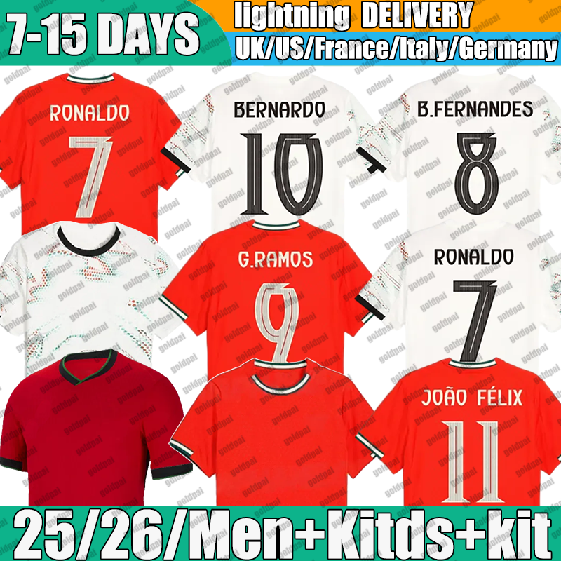 2025 24 Portugals Soccer Jerseys jersey #3 Pepe 24 25 26 football shirt fans player version Men Kids kit