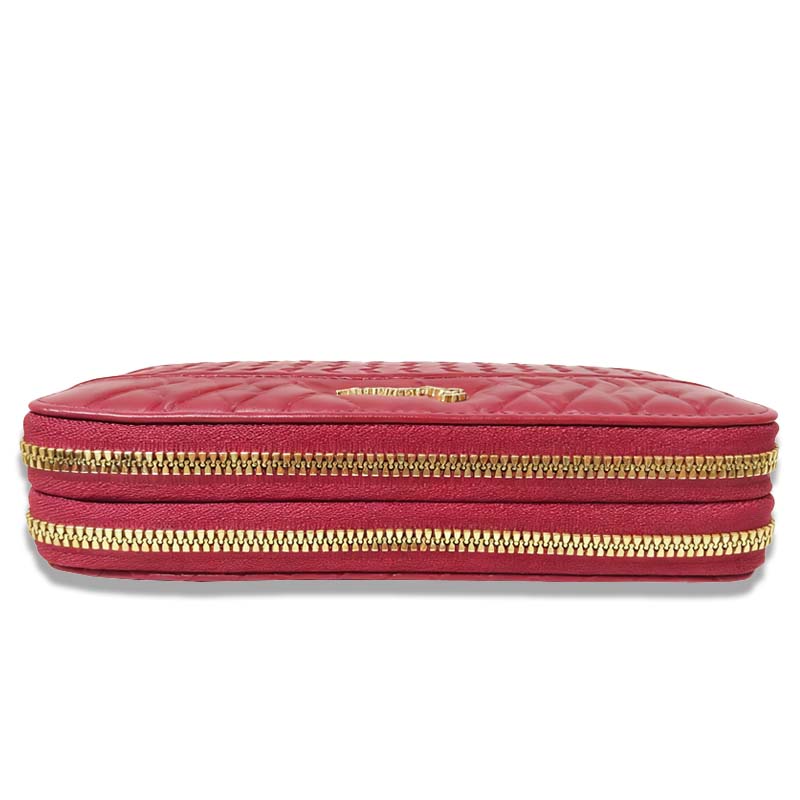 Wallets Women's Burgundy Woven Long Zip Wallet - Chic Wristlet Clutch with Metal Hook, Large Capacity Purse for Daily & Travel DSL