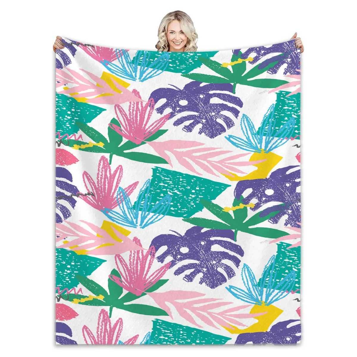 ColorChanging Flannel Throw Stripe Blanket Basketball Leaf Flag Comfortable Soft for Sofa Irregular Pattern Fluffy Blanket C251011