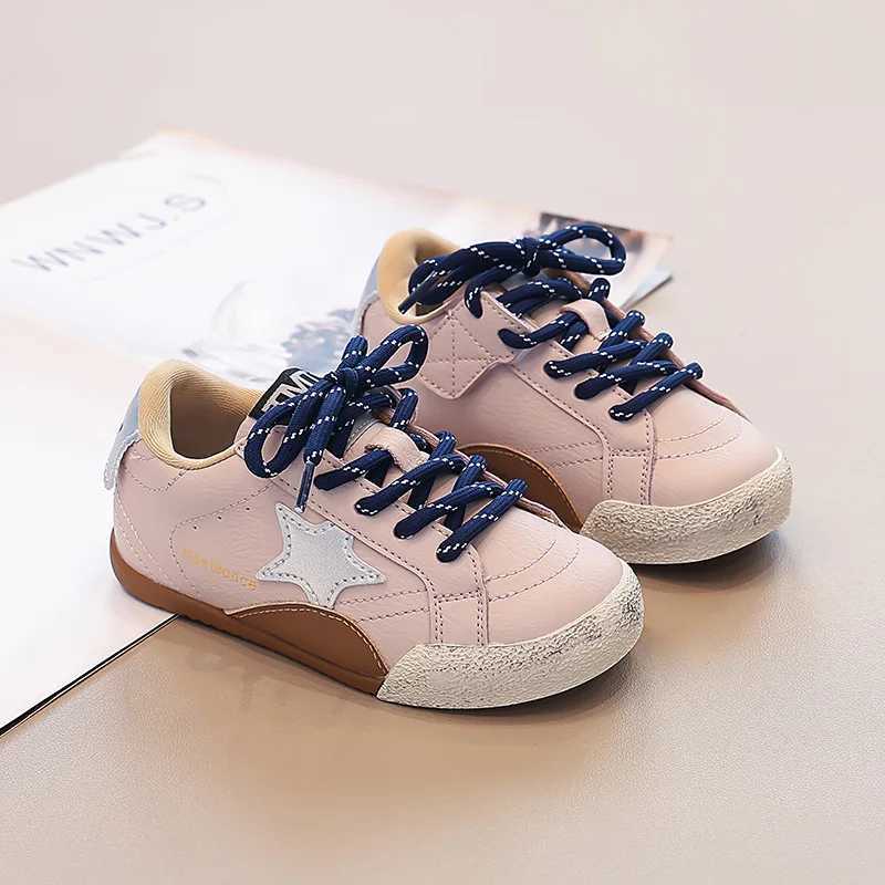 Childrens Spring Autumn Fashion Board Girls Simple Soft Soled Casual Shoes Boys Star Front Lace Up Versatile Kids Sneakers Y251011 XJ260303