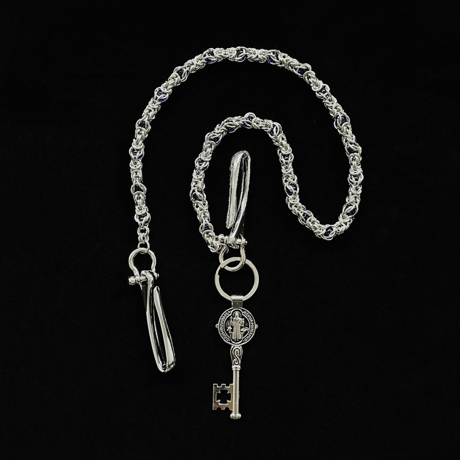 Fashion Concise Bilayer Clamp Beads Biker Chain Sheepskin Sheath Hip Hop Punk Style Keychains For men y2k Pants Chain Accesories 250324