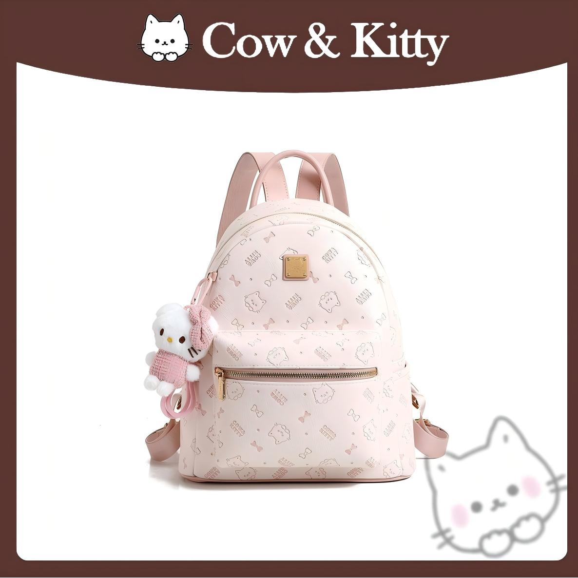 Cow & Kitty designer bag free shipping 2025 New Cartoon Printed Backpack Fashion and Leisure Large Capacity Backpack for Women