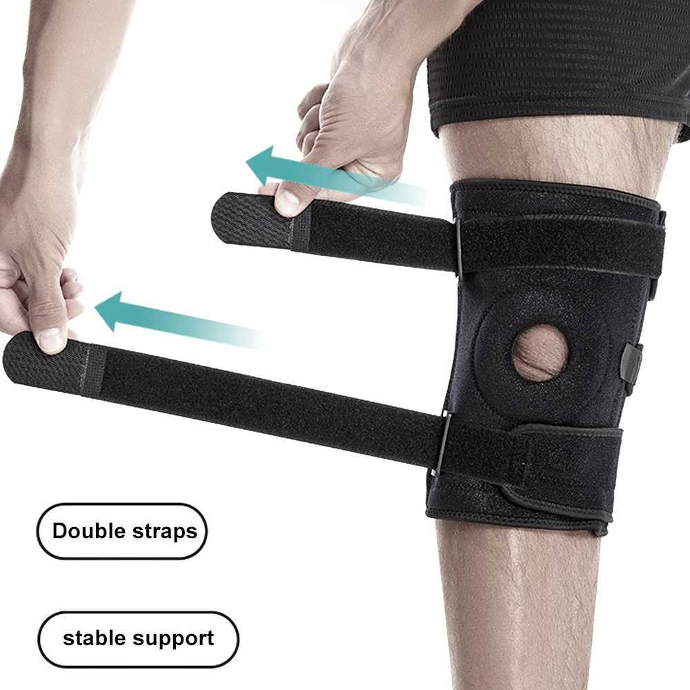 1pc Plus Size Knee Brace for Men Women Patella Gel Pads Side Stabilizers for ACL Meniscus Tear ArthritisInjury Recovery C251011