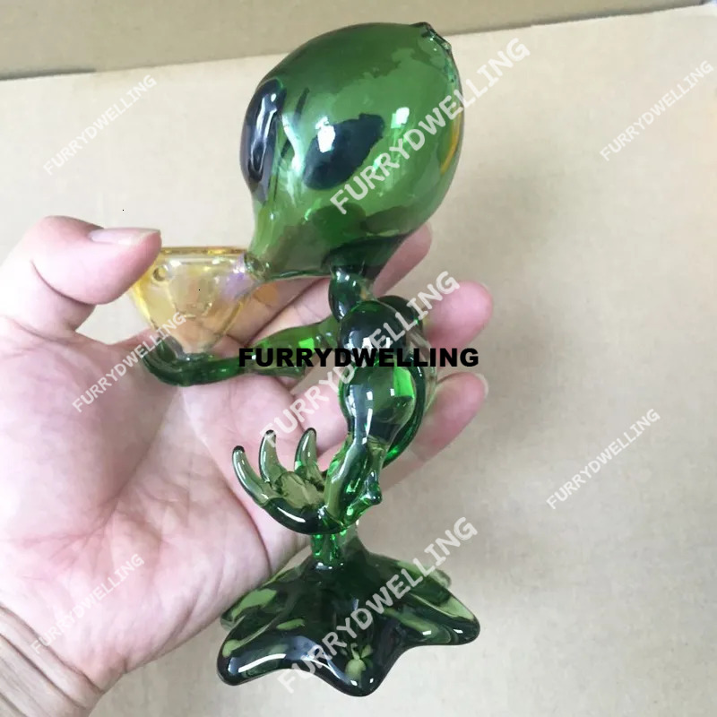 Pipe Mini Glass Bongs Attractive Bowl Oil Alien Bong Hand Dwe74 Tobacco Smoking Pipes 7 Inch