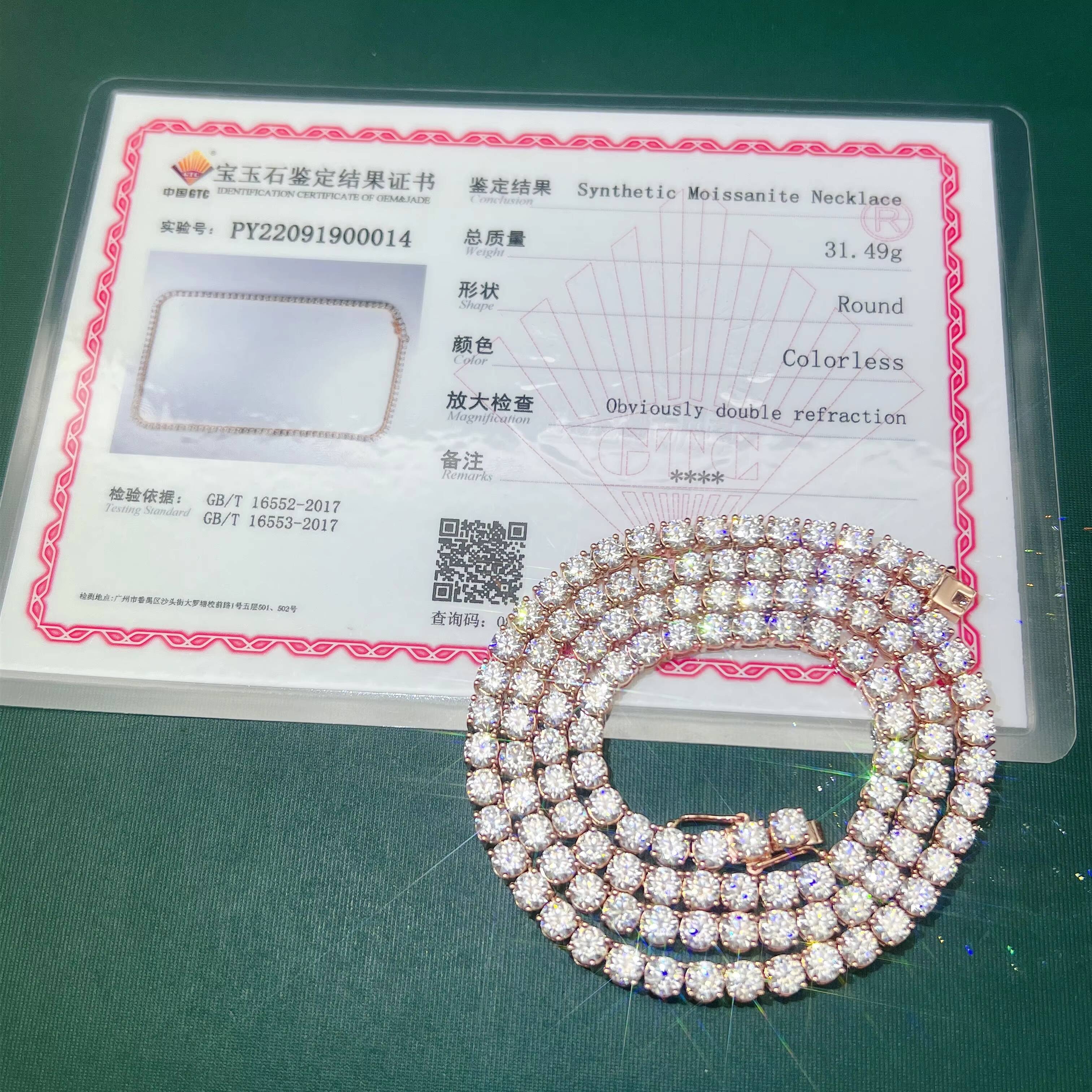 Fine Jewelry 4MM Customized 10K 14K 18K Real Gold VVS Moissanite Diamond Men Women Moissanite Tennis Chain