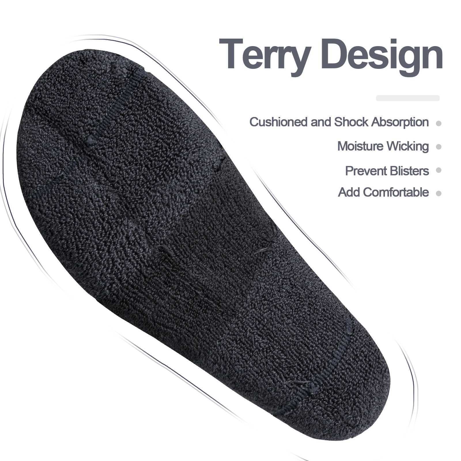 YUEDGE Mens Moisture Wicking Mid Calf Thermal Work Boot Sports Hiking Trekking Socks 5 PairsPackW251011