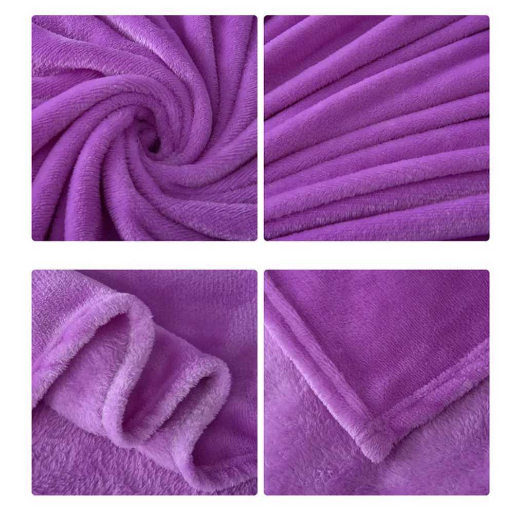 Coral Fleece Blanket Light Purple 65x93cm Lightweight Warm Flannel Blanket for Winter Camping Backpacking Home Use C251011