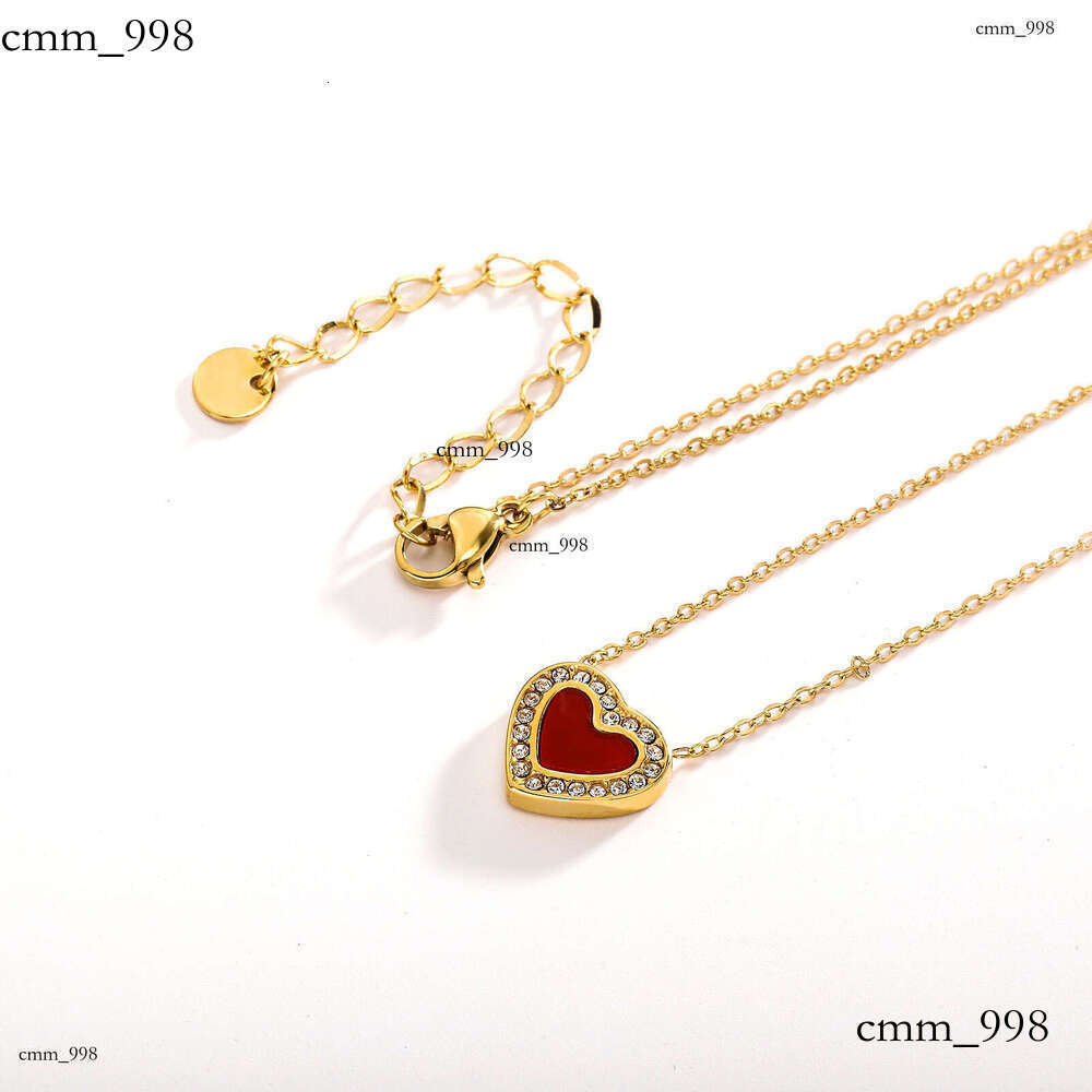 French Style Moissanite chain Heart Pendant Everyday Versatile Sterling Silver Necklace for Women Ins Fashionable Sweet Simple Gold Jewelry