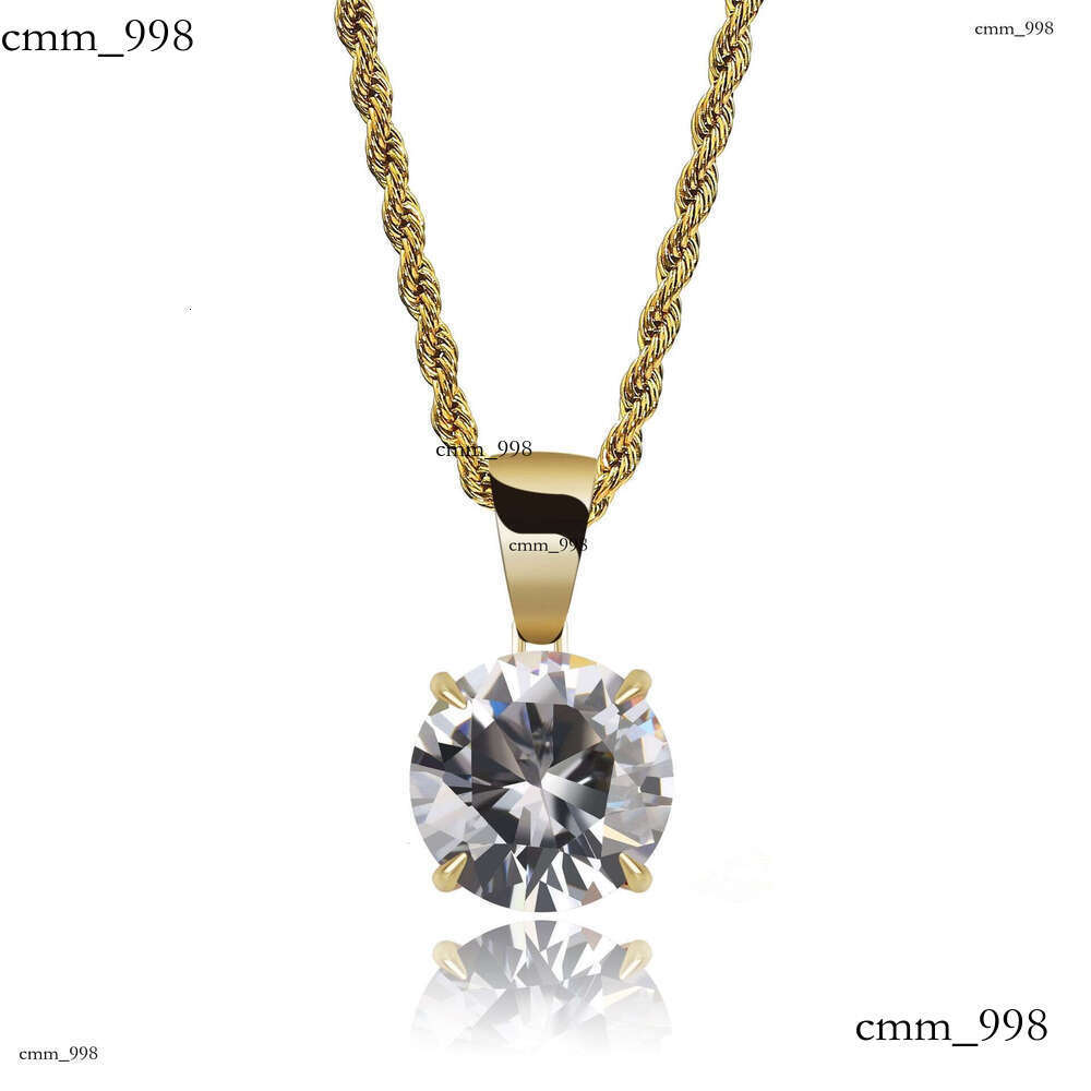 Hot Single Large Moissanite chain Round Pendant Hip-Hop Trendy Brand Unisex Necklace Jewelry