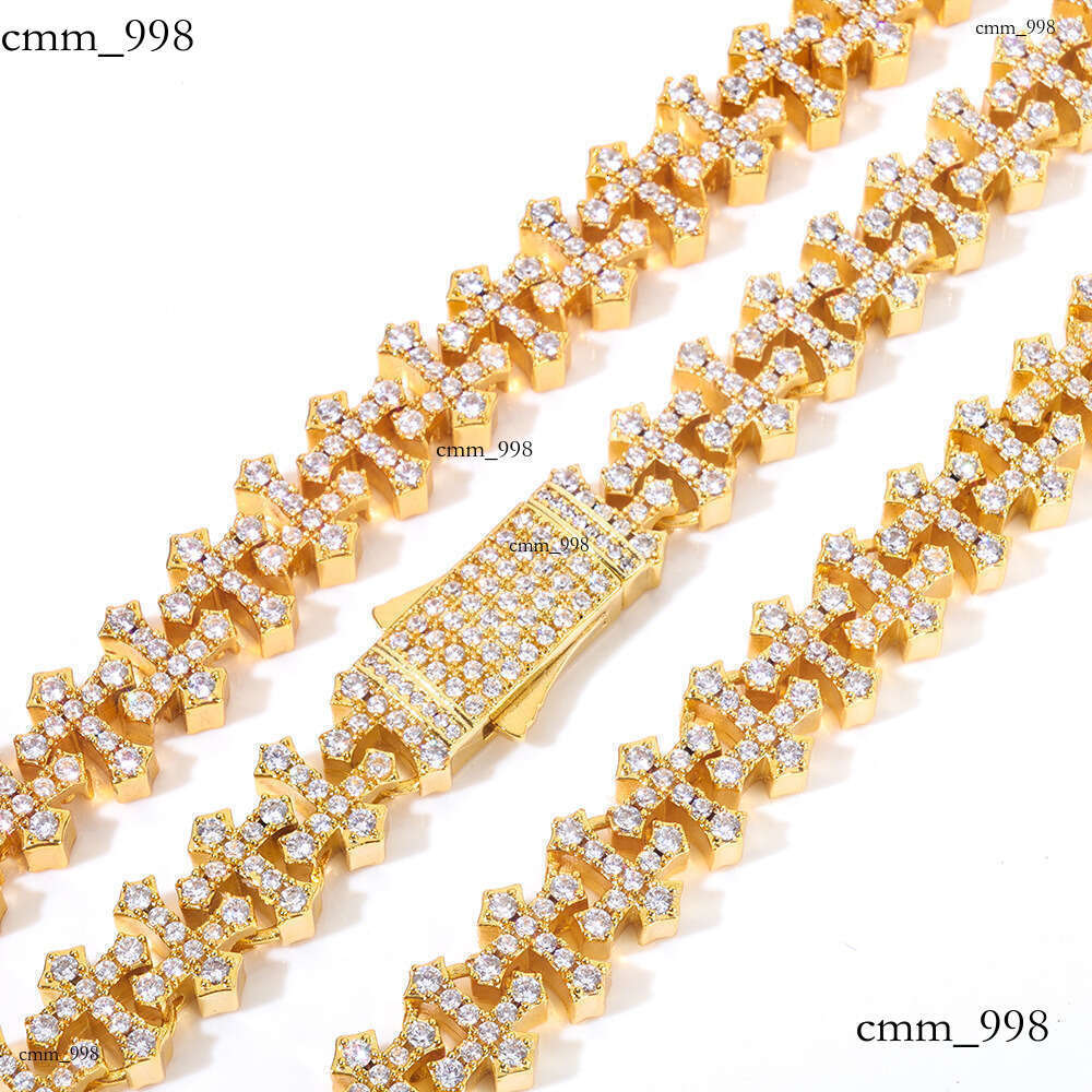 Hip Hop Snap Snowflake Cross Necklace High-Quality Trendy Jewelry Men's Moissanite chain Bracelet