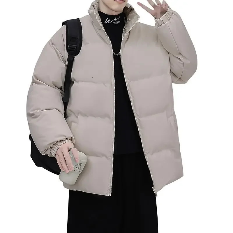 DoubleSided Wear Thickened down Cotton Jacket for Men Casual Loose Style Korean Trendy Youth Student Cotton Coat 251011