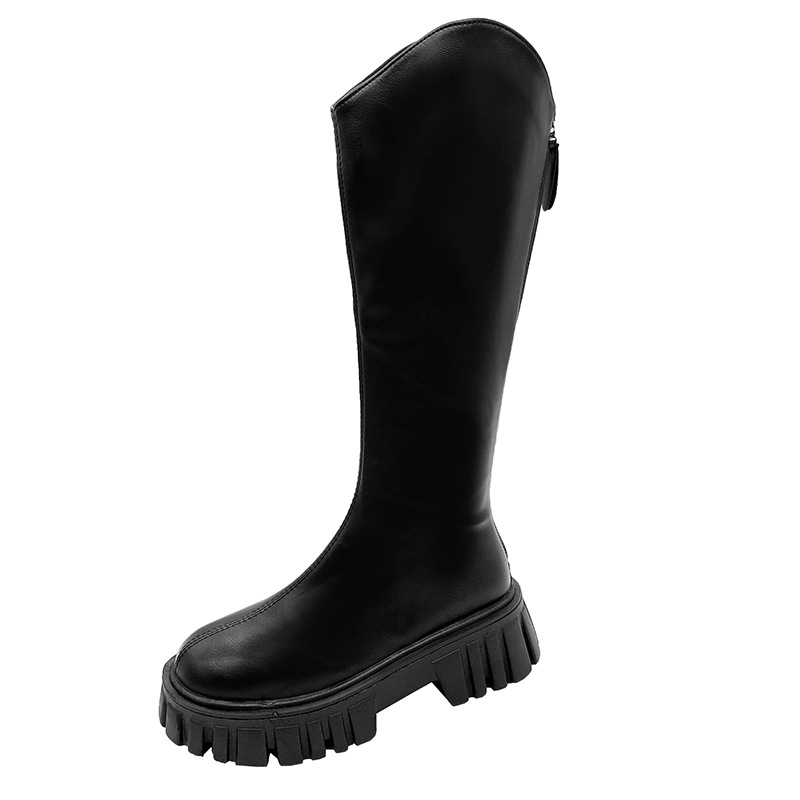 Free shipping designer Boots High quality fashionable thick heeled boots with high heels round headed knight high boots Charging