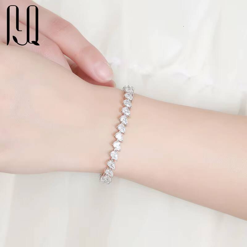 05ct Pear Cut VVS Moissanite Tennis Chain Bracelet Bangle Original 925 Silver GRA Hand Chain for Women S925 Tennis Bracelet
