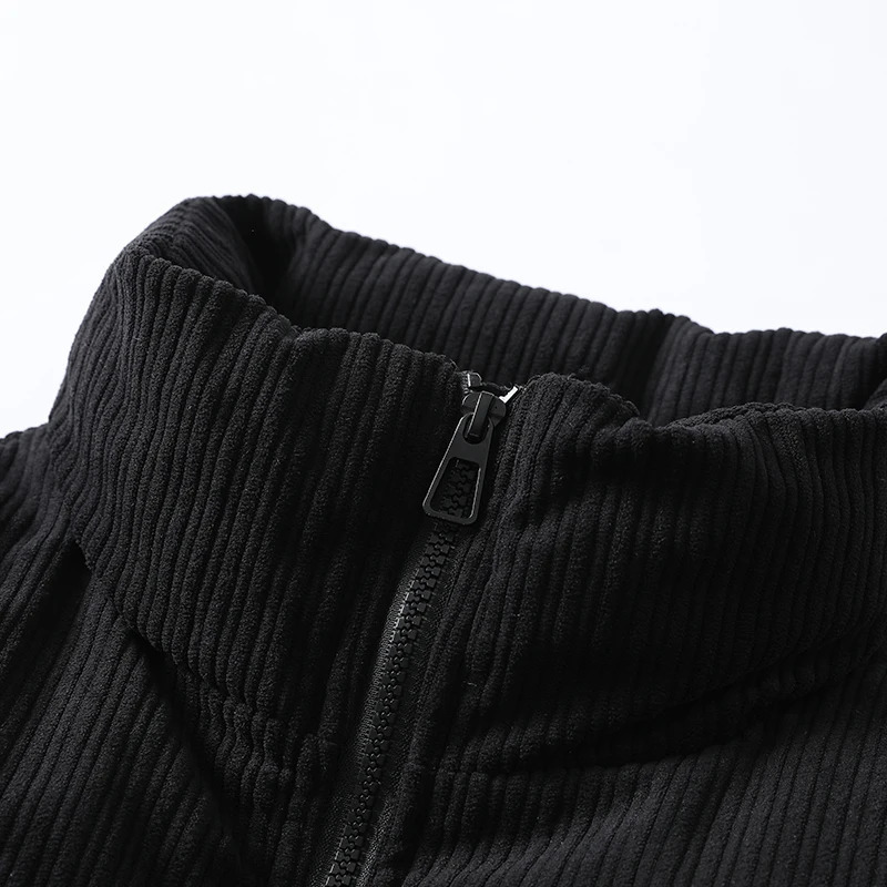 Harajuku Corduroy Parka Mens Winter Fashionable Allmatch Thickened Windproof Padded Jacket Unisex Short Ski Warm Bread Coat 251011