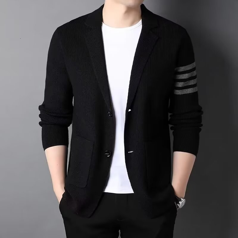 Men's Jacket Men Knitted Designer Jacket Cardigan New Sweater Trendy Handsome Knitwear Suit Casual Blazer For Spring And Autumn