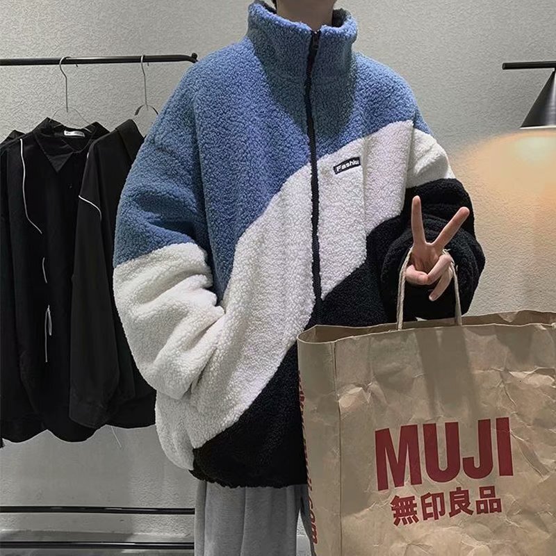 Winter Season Lamb Wool Coat Cotton Jacket For Men Jacket Men Korean Style Loose Versatile Coat For Male Students Trendy Ins Style Autumn Winter Designer Jacket