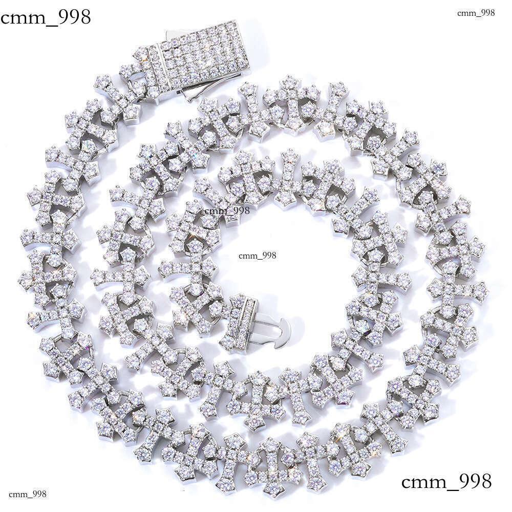Hip Hop Snap Snowflake Cross Necklace High-Quality Trendy Jewelry Men's Moissanite chain Bracelet