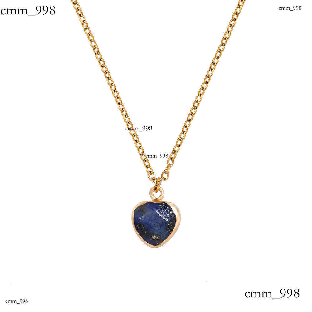 Agate Heart Natural Plated Pendant Crystal Raw Stone Necklace
